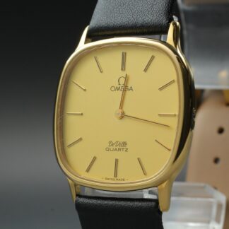 Vintage 1980s Omega De Ville Cal.1365 Ref.191.0131 Gold Cushion Quartz [Exc+5]