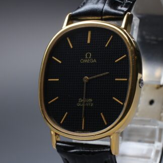 Vintage 1979 Omega De Ville Quartz Noir Cadran Géométrique Ref.191.0093...