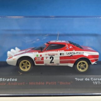 LANCIA Stratos #2 Tour de Corse 1974 J-C Andruet  ''Biche'' 1/43 en boite