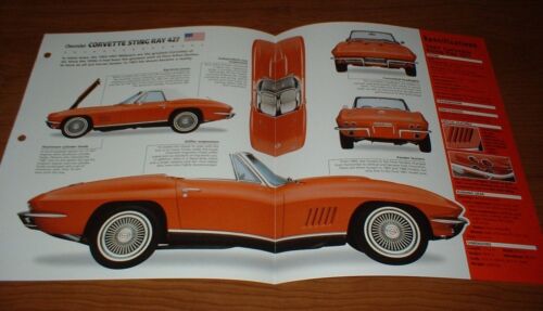 1967 Corvette Sting Ray 427 Original Imp Brochure 67 66 65 Stingray Convertible
