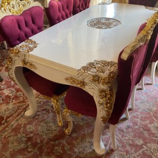 Salle à manger style Louis XV: 6 chaises sculptées,