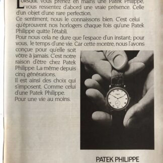 ◕ Publicité Vintage Advertising Luxe Montre PATEK PHILIPPE ◕ Mars 1988 ◕