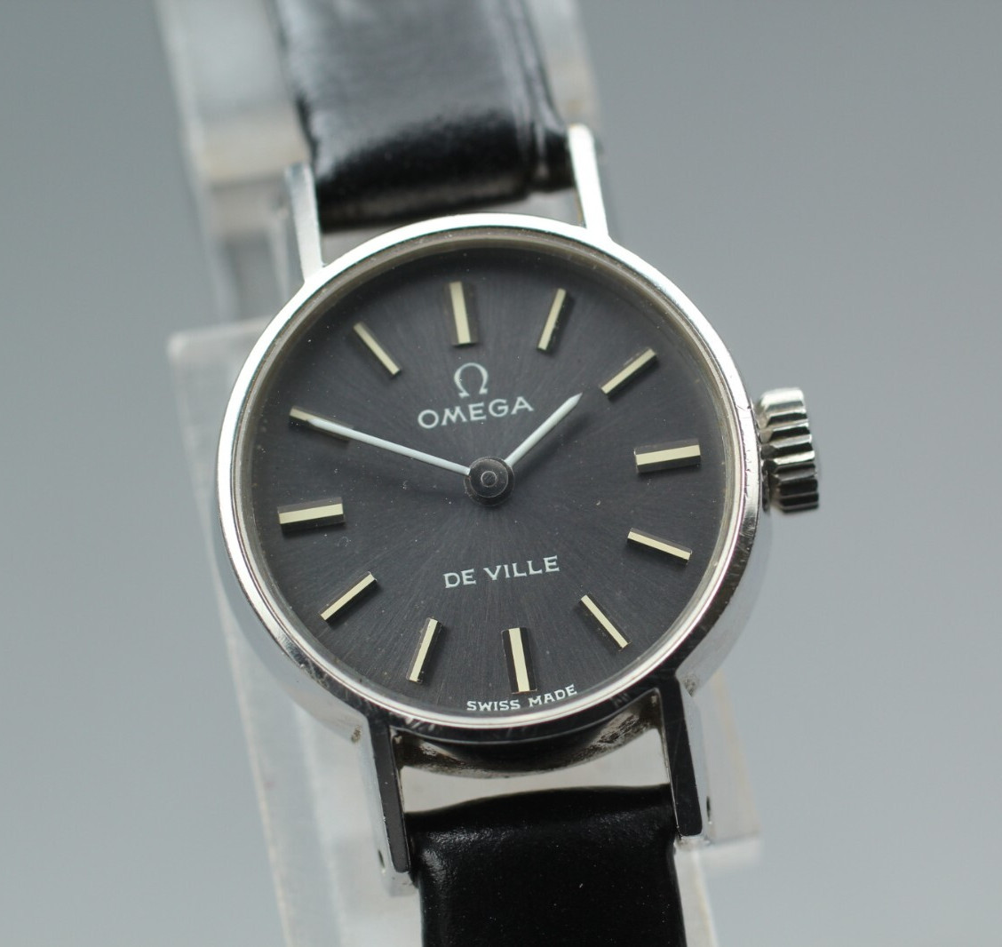 Montre femme vintage "N MINT" Omega DeVille Cal.485 cadran gris 17 mm à...