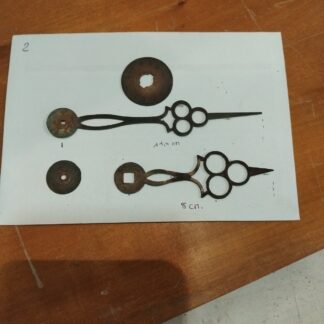 Paire AIGUILLES ancienne horloge comtoise  . 2 .