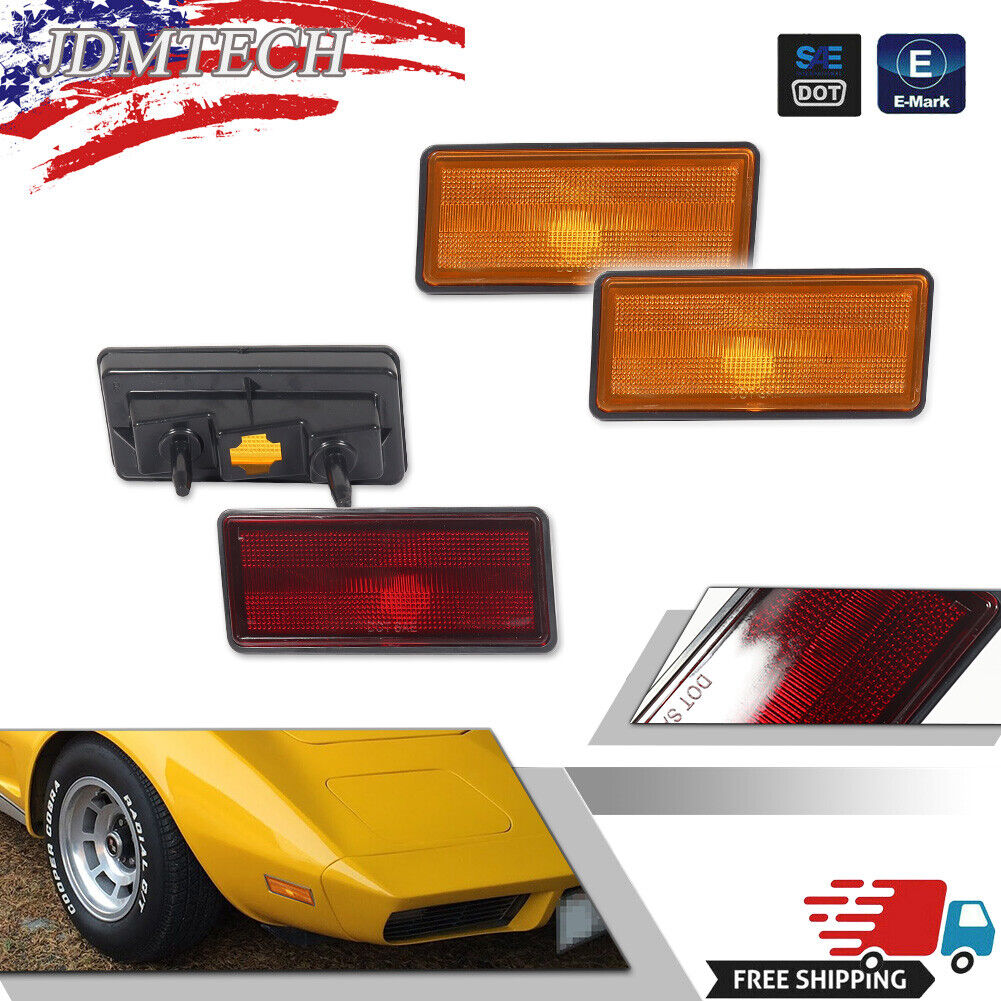 Side Marker For 1974-79 Chevy Corvette C3 Front & Rear Driver and Passenger Side