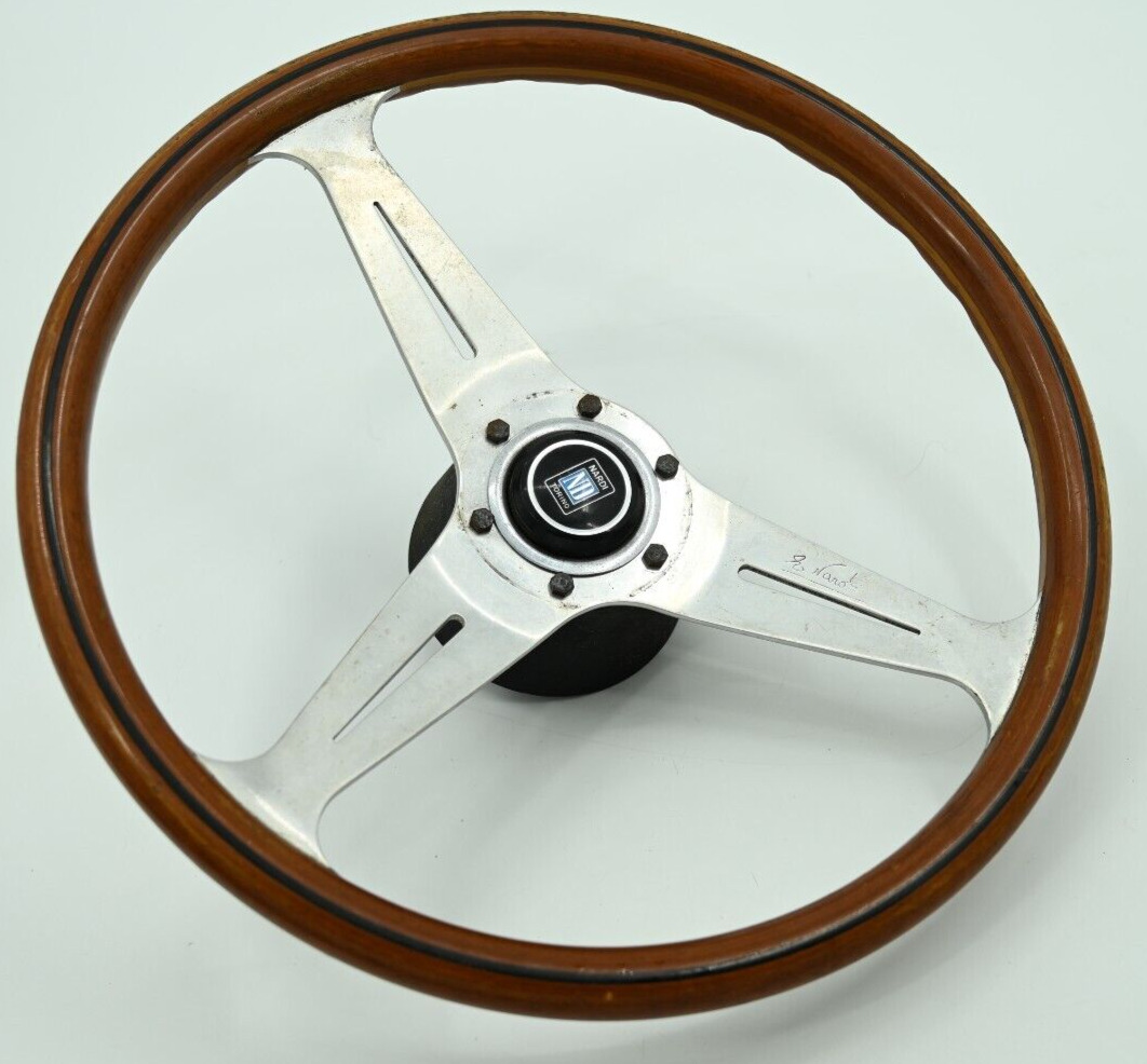 Vintage E Nardi Torino Signed Wood Steering Wheel CD32 / 18-7