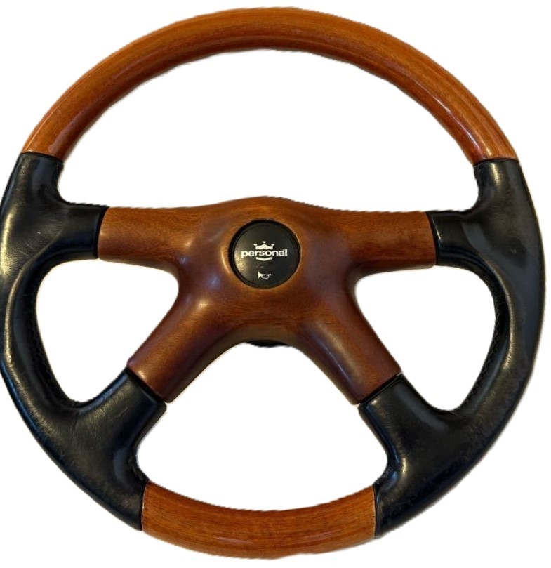 Personal Steering Wheel 365mm Wood Leather Classic Vintage Japan Genuine Nardi