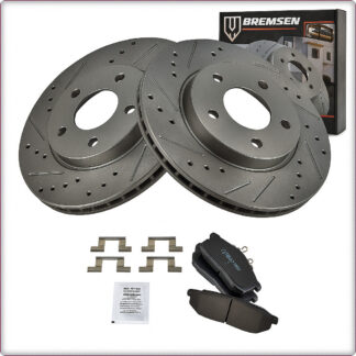 2x DISQUES DE FREIN PERCÉS PLAQUETTES DE FREIN ARRIÈRE POUR FORD MUSTANG 2005...