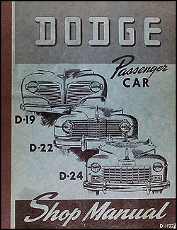 1941-1948 Dodge Passenger Car Shop Manual Original Vintage Dealer Repair Service