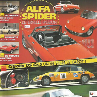 AUTO RETRO N°312 ALFA SPIDER / DE LOREAN / R8 / DE TOMASO PANTERA / MINI OGLE
