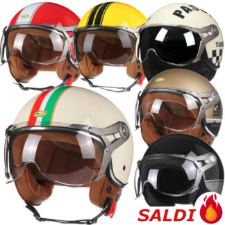 Casco da moto - retrò, vintage, Italia, Vespa, scooter, 3/4 - approvato ECE
