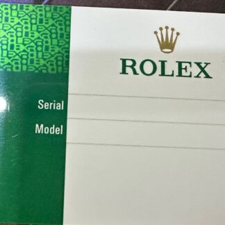 Carte Rolex Garantie vierge. Blank Card Customizable with your information.