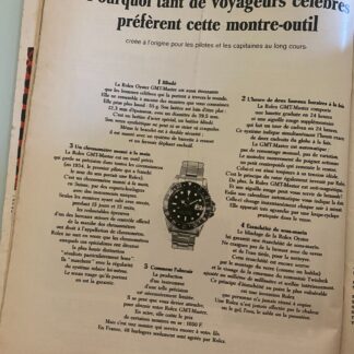 ◕ Publicité Vintage Advertising Montre ROLEX GMT-Master ◕ Juin 1965 ◕ 1 page