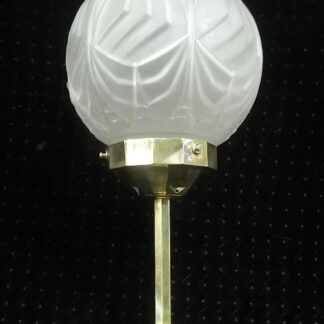 🇫🇷 ANCIEN GLOBE SUSPENSION VERRE DEPOLI LUSTRE PLAFONNIER ART DECO LAMPE LAMP