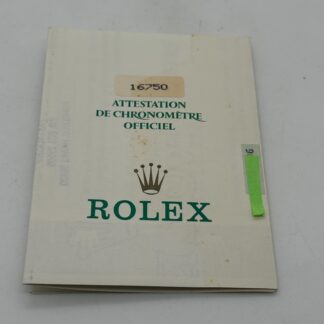 Vintage Rolex Genuine Guarantee GMT Master 16750 Warranty 1989s