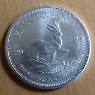South Africa Krugerrand 2025 silver 99.9% 1 oz silver coin within a zip (argent)