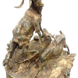 Sculpture bronze chèvres des montagnes mountain signé Moigniez d'époque 19ème