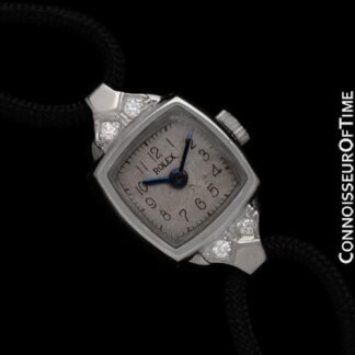1940's Rolex Vintage pour Dames Cocktail Platine & Diamant Montre - Garantie