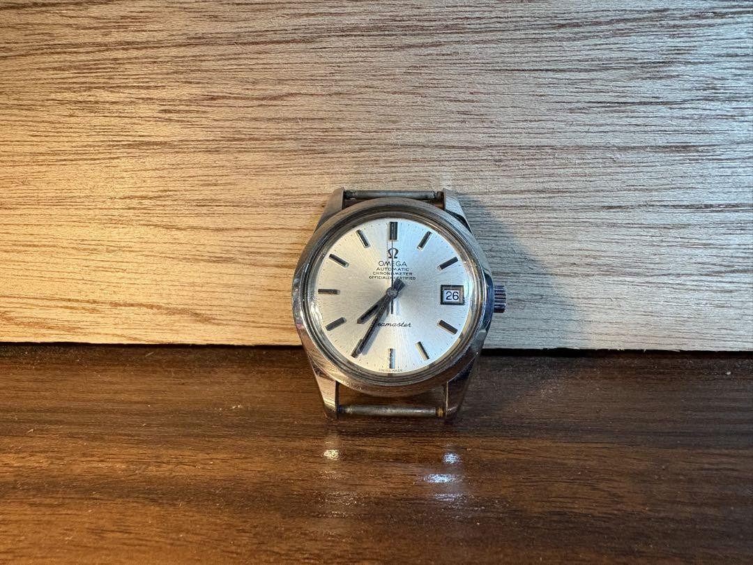 Omega Seamaster Vintage Chrono Argent Rond Automatique Montre Hommes Authentique