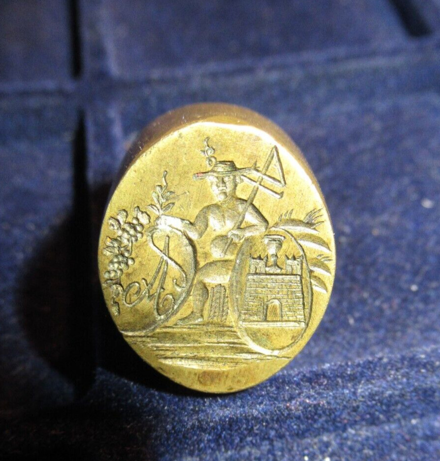 ANCIEN RARE CACHET SCEAU PORRENTRUY SUISSE TRINCAN ANTIQUE SEAL 23 mm de long