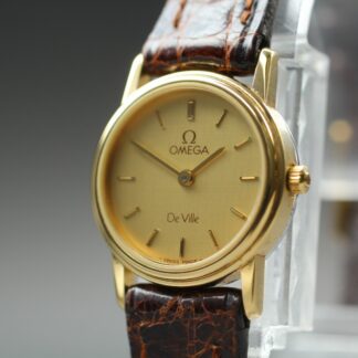 Vintage 1985 Omega De Ville Cal.1375 Gold Dial Ladies Quartz Watch [Near Mint]