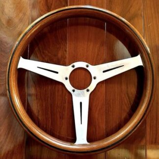 Nardi Classic Wood Steering Wheel 360mm Silver 3 Spokes Vintage Antique Japan
