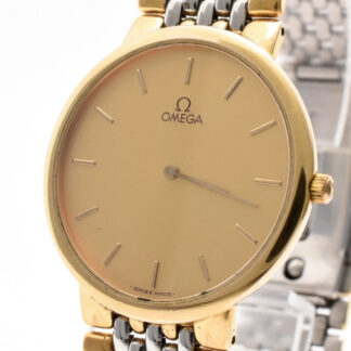Vintage [N MINT] Omega De Ville Cal.1378 Gold Dial Quartz Men's Watch JAPAN