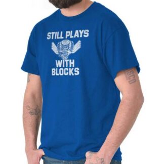 Funny Mechanic Still Play With Engine Blocks Womens or Mens Crewneck T Shirt Tee