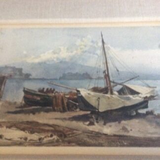 19th Century antique Painting A.Ferrant (1843-1917) watercolor  Signed