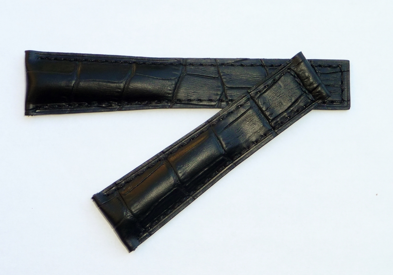 20mm, 20/18mm Pour Tag Heuer Monaco Noir Couleur Alligator-Style Bracelet