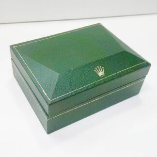 VINTAGE AUTHENTIQUE ROLEX boîtier boite montre cuir vert pyramide bois...