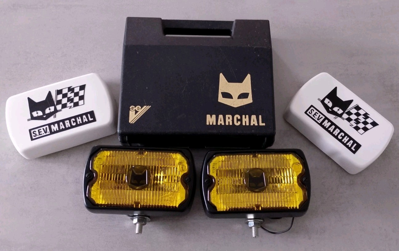 Headlight Sev Marchal 750 Neuf Nos Full Black Matra Bagheera Ford Mustang...