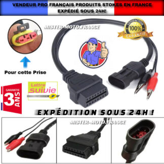 Câble OBD2 Moto Adaptateur Diagnostic Scanner ✅ PIAGGIO VESPA APRILIA DERBY 3PIN