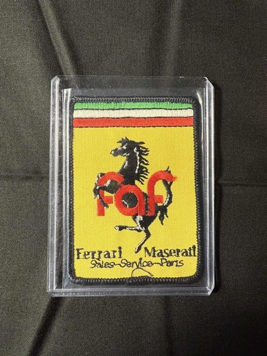 Vintage FAF Ferrari Maserati Dealer Patch 1970s–80s Sales Service Parts