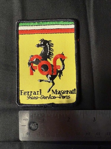 Vintage FAF Ferrari Maserati Dealer Patch 1970s–80s Sales Service Parts