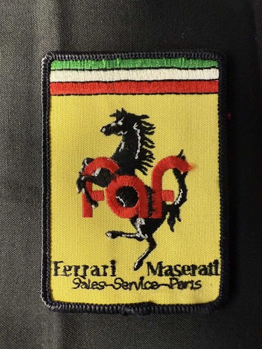 Vintage FAF Ferrari Maserati Dealer Patch 1970s–80s Sales Service Parts