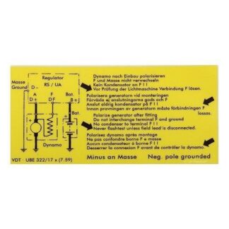 Autocollant de régulateur de dynamo pour Porsche 356