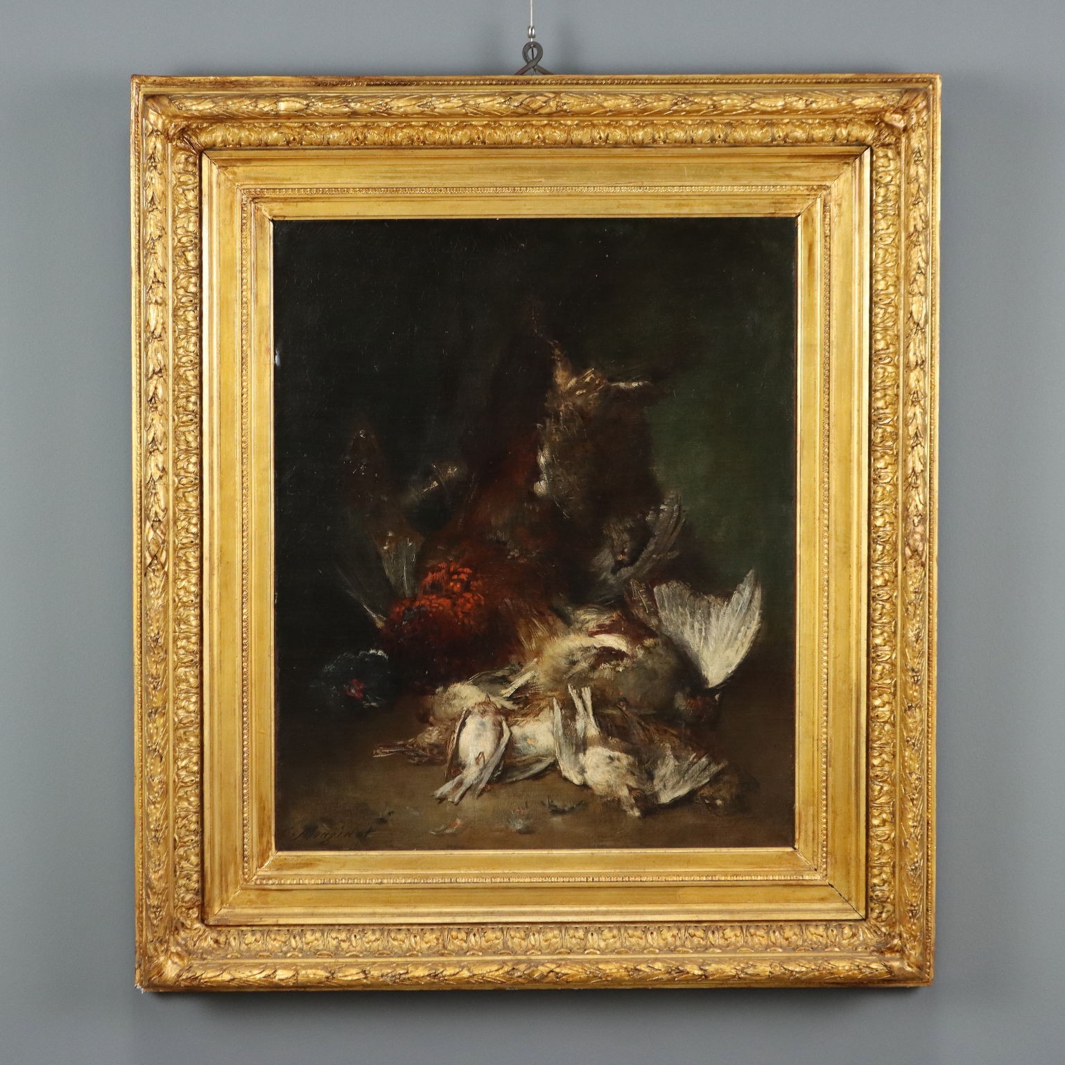 Tableau Ancien Signé Charles Monginot Nature Morte XIXe Siècle Original