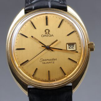 [ EXC+ 5] Vintage Omega Seamaster Cal.1342 Date Or Quartz Homme De Japon