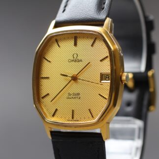 Vintage 1980 Omega De Ville Cal.1332 Gold Octagon Tapisserie Men's [Near Mint]