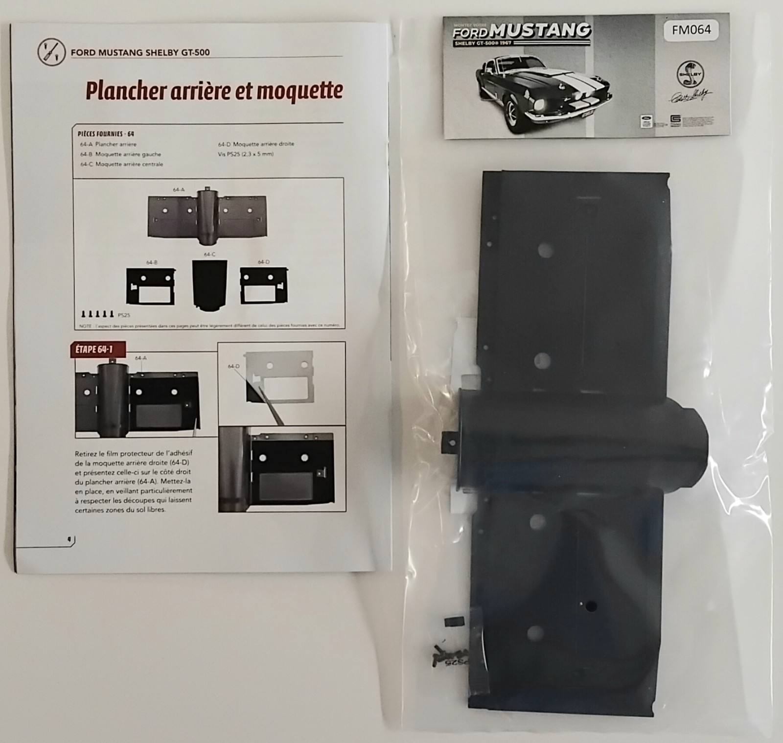 Altaya "Ford Mustang Shelby GT500 1967" - E 1/6. Poche n°64 - Réf. M 01460.