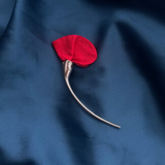 Tiffany & Co par Elsa Peretti - Broche Amapola - Soie rouge & Argent 925