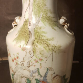 Ancien vase chinois en porcelaine famille rose – H.42 cm – Fin XIXe