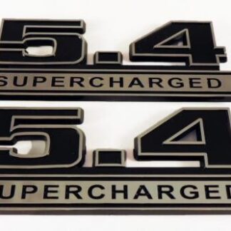 Mustang Shelby GT500 Black 5.4 Supercharged Emblem Logo with Chrome Trim - Pair