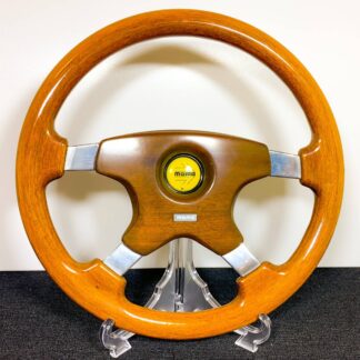 MOMO ASTRA Wood Steering Wheel 355mm 1993 w/ Horn JDM Vintage Nardi Toyota Mazda