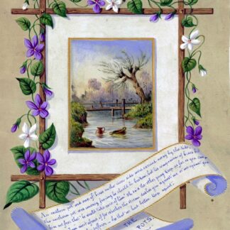 "THE TWO POTS" - LOVELY ORIGINAL VICTORIAN ERA DECORATED WATERCOLOR PAINTING