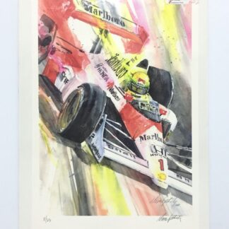 AYRTON SENNA F1 HONDA MCLAREN Limited Edition Artist Signed Print Formula 1 Race