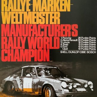 Atelier Strenger, 1970 - PORSCHE - Affiche Publicitaire Vintage 60 X 42 Cm