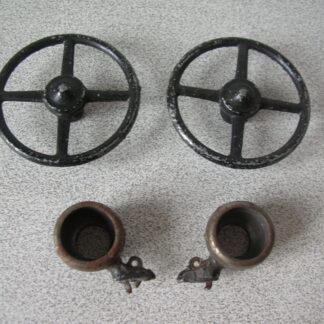 Ancien volant et paire de phares jouet voiture Citroën CIJ Meccano en métal