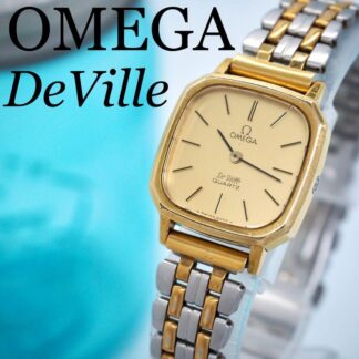 Montre femme OMEGA DeVille vintage carrée dorée bon état